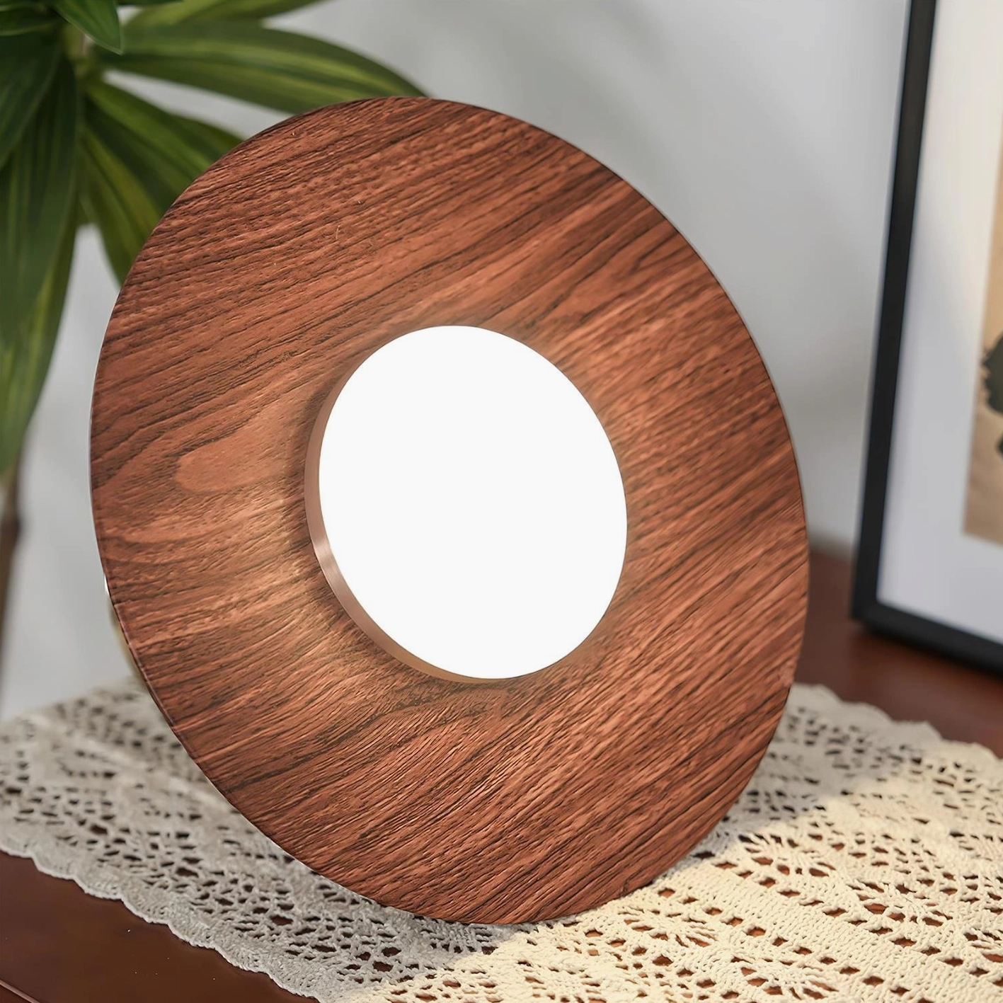 Nano pendant light color options comparison showing walnut, gold, and white finish variations