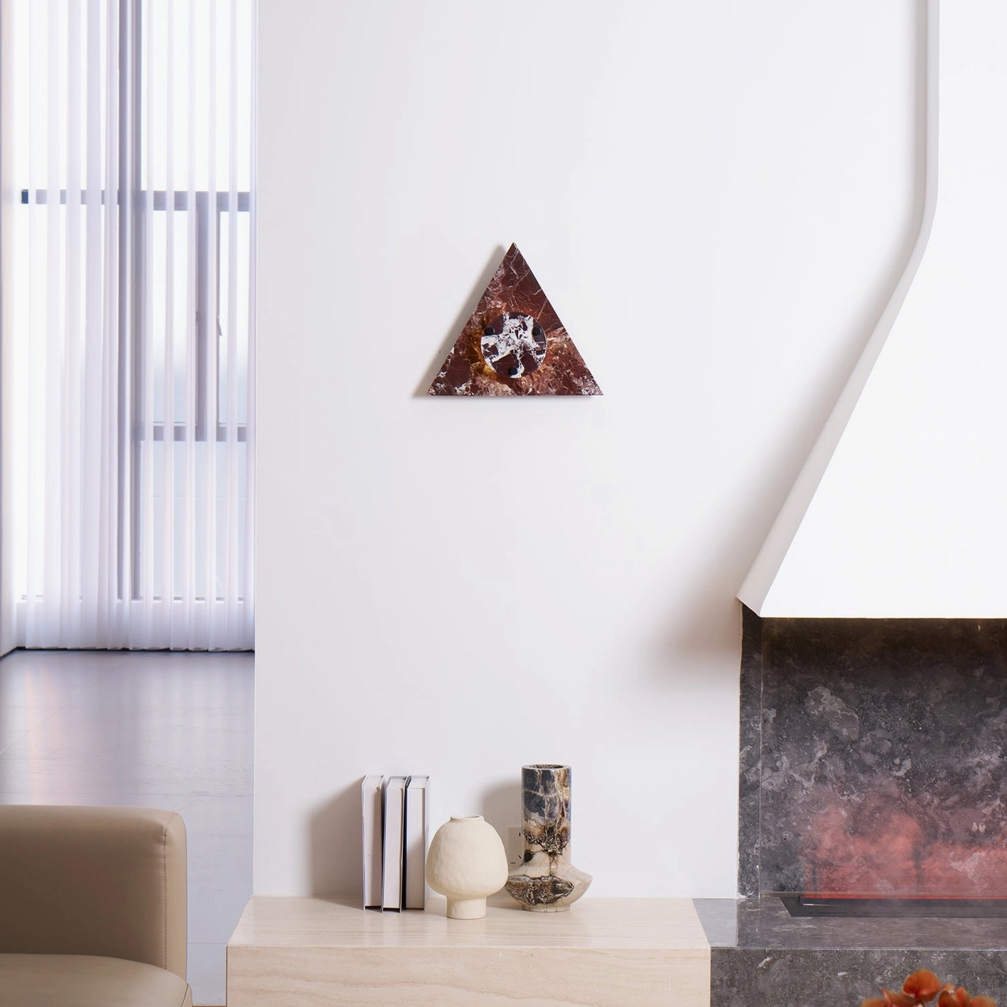 Natural stone marble wall sconce mid-century modern design luxury fixture
