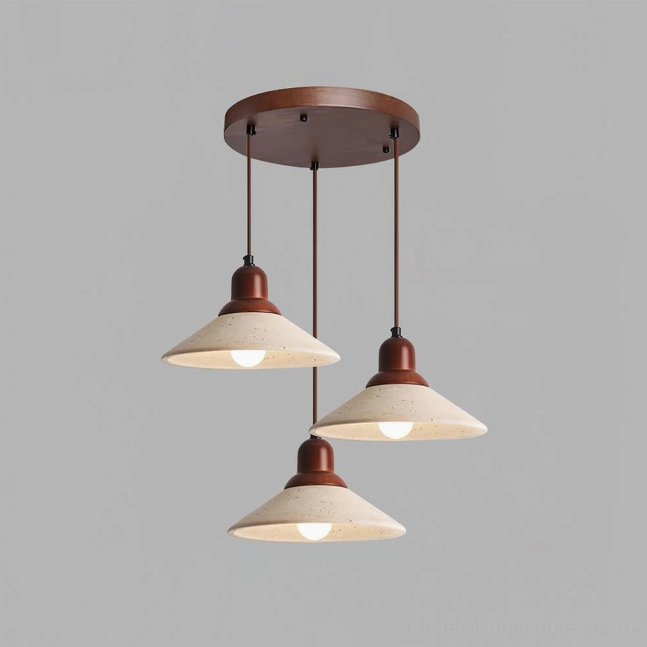 Natural stone travertine pendant light fixture sustainable eco-friendly modern design lighting solution