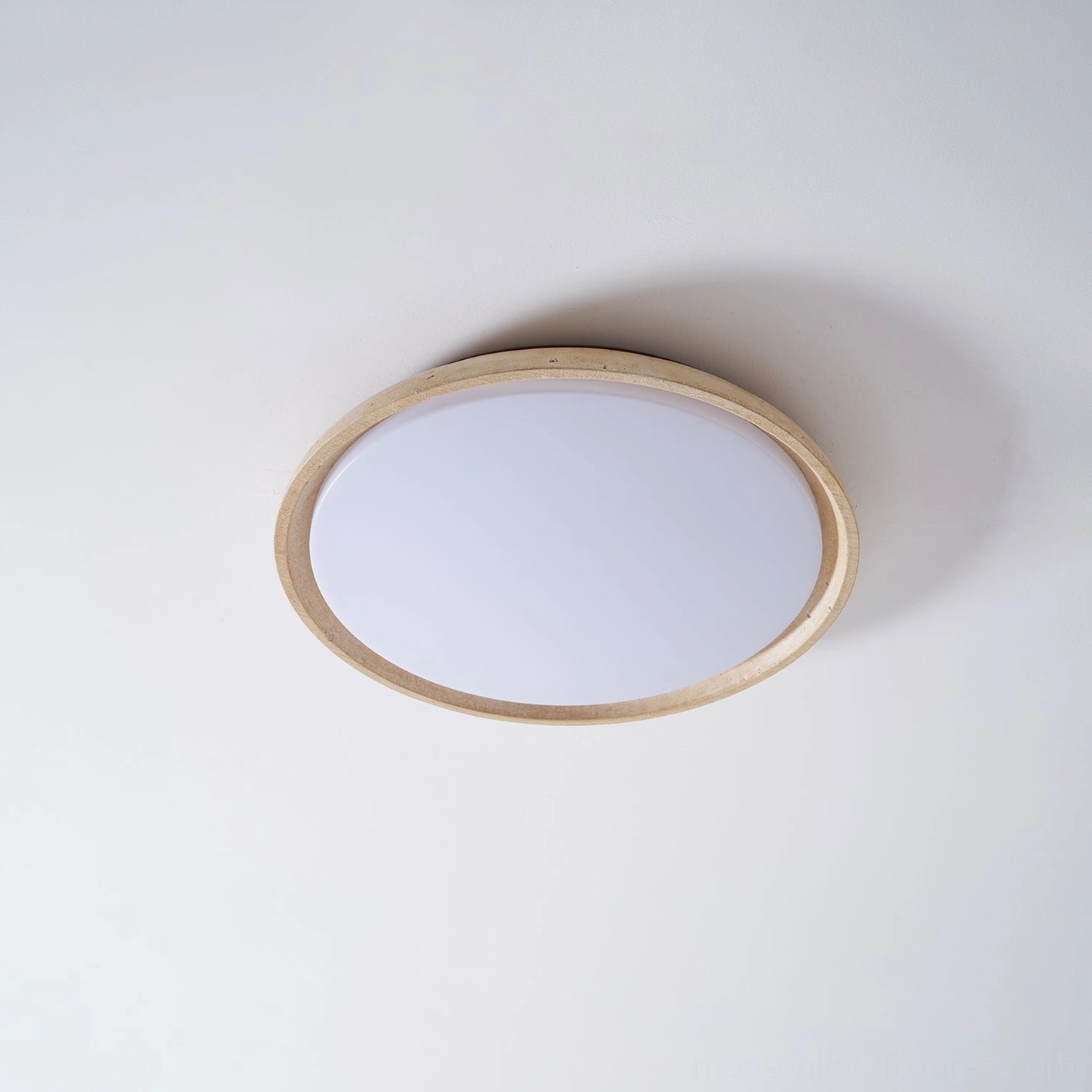 Natural travertine stone ceiling light fixture showing authentic material and sculptural form