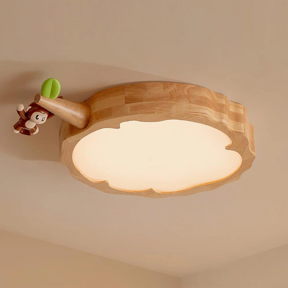 Natural wood color animal ceiling light fixture variant demonstrating Scandinavian modern design aesthetic