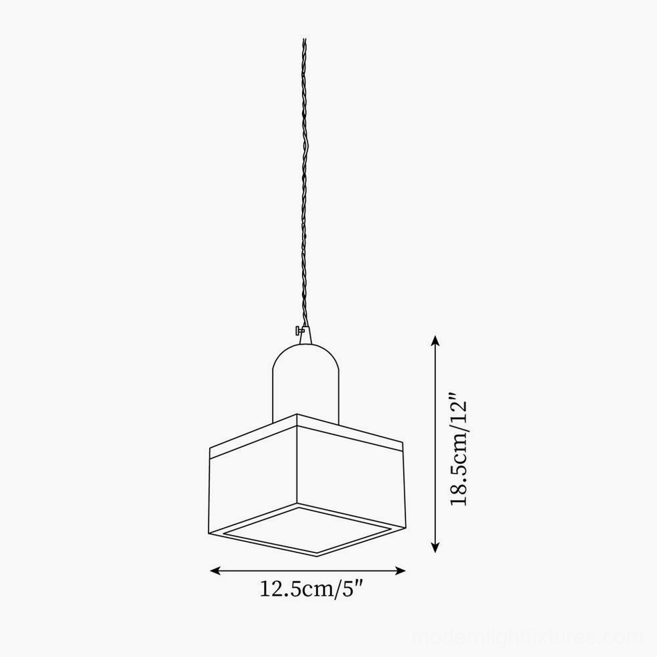Natural wood tone pendant light in minimalist bedroom ambient lighting scene