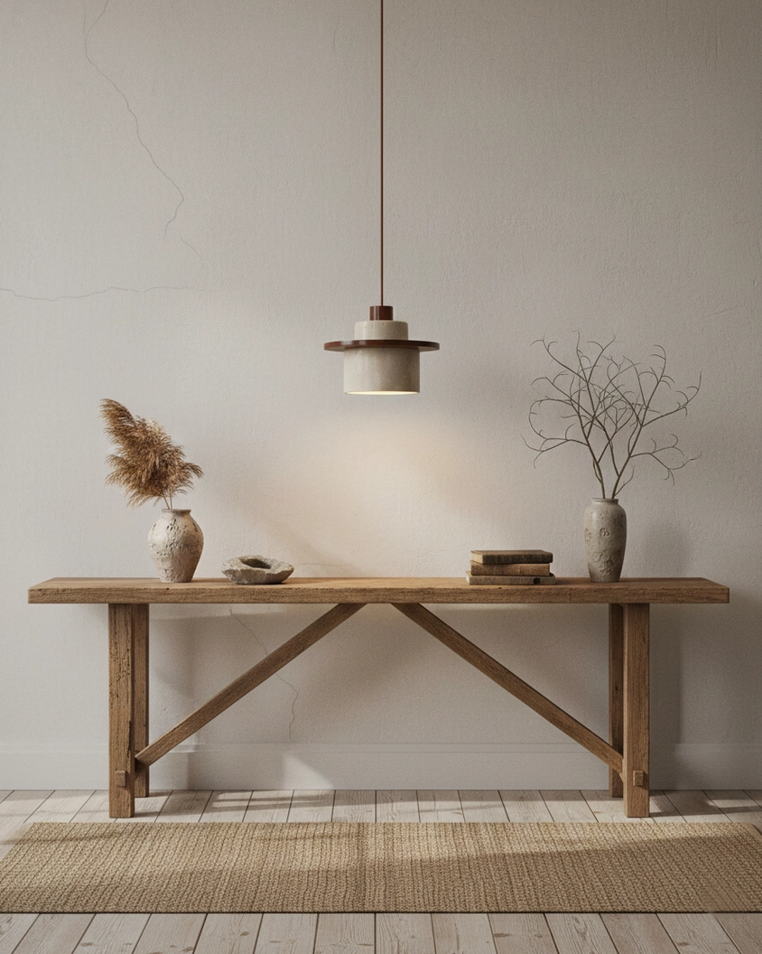 Natural wood travertine pendant lamp beige stone material specification detail