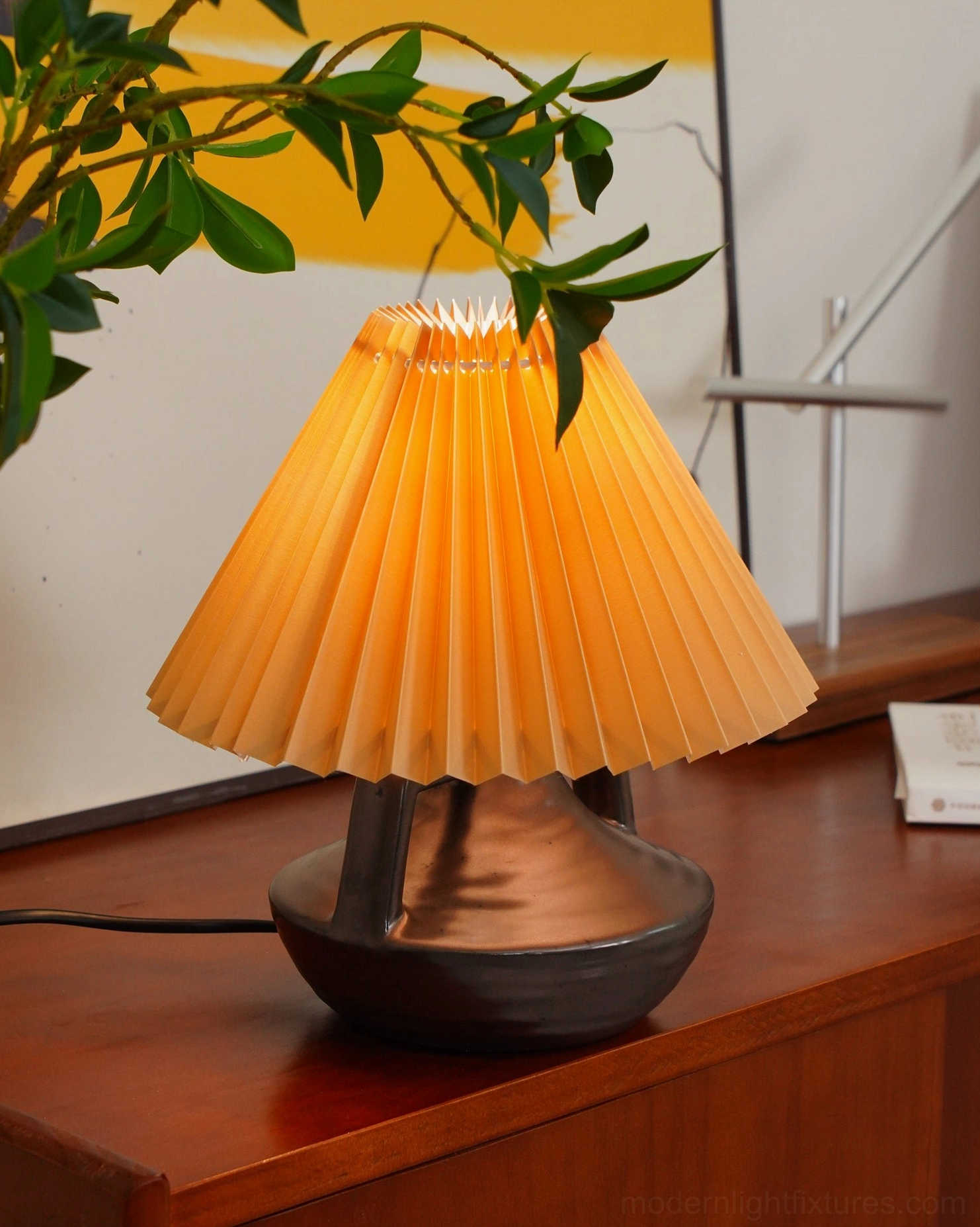 Navia Pleated Table Lamp dimmer compatible push-button switch bedroom bedside lighting