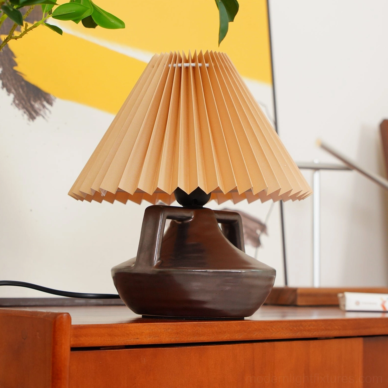 Navia Pleated Table Lamp multiple plug options US UK EU Australia certified international