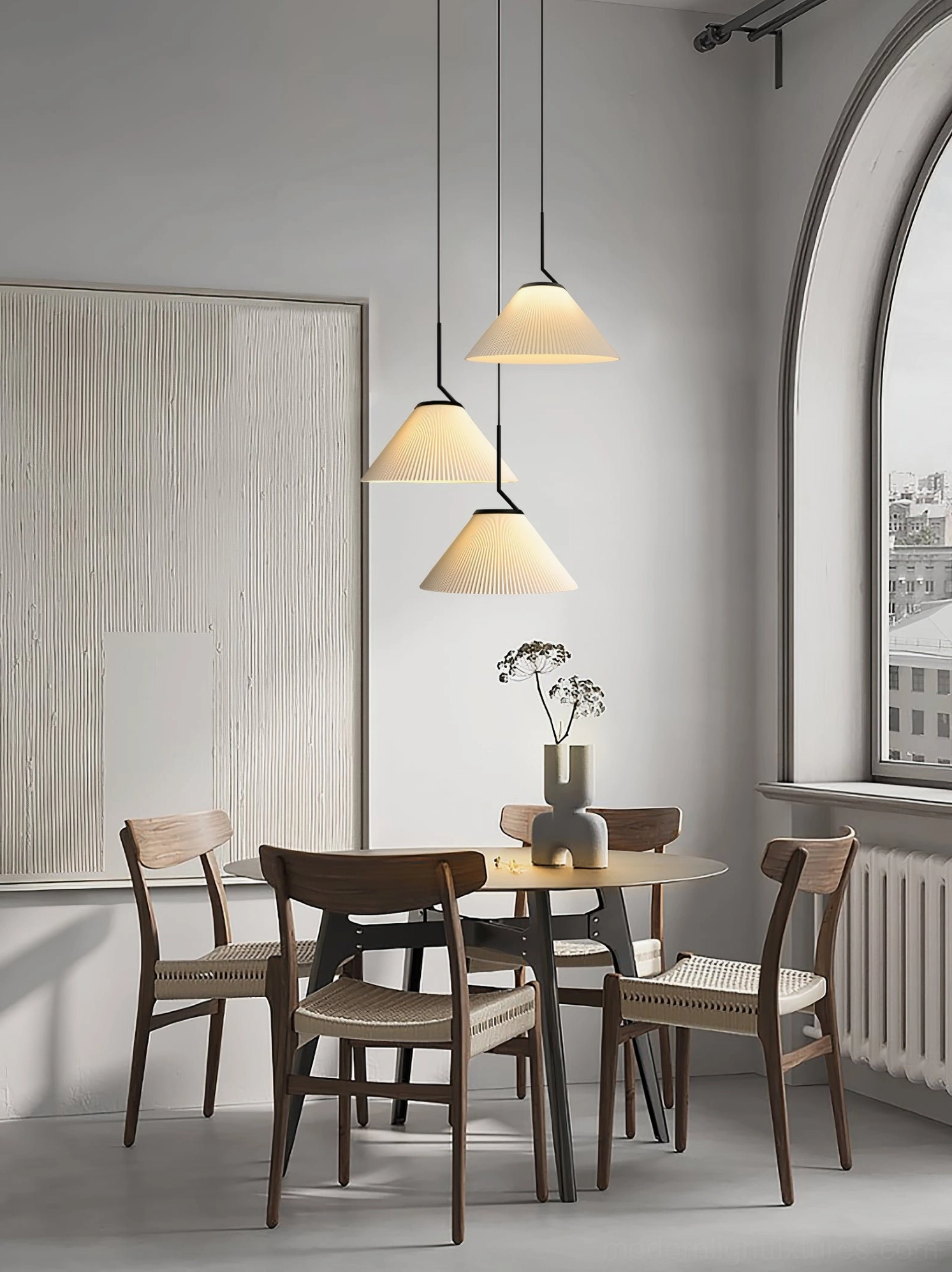 Nebra pleated pendant light technical specifications - socket type and electrical details