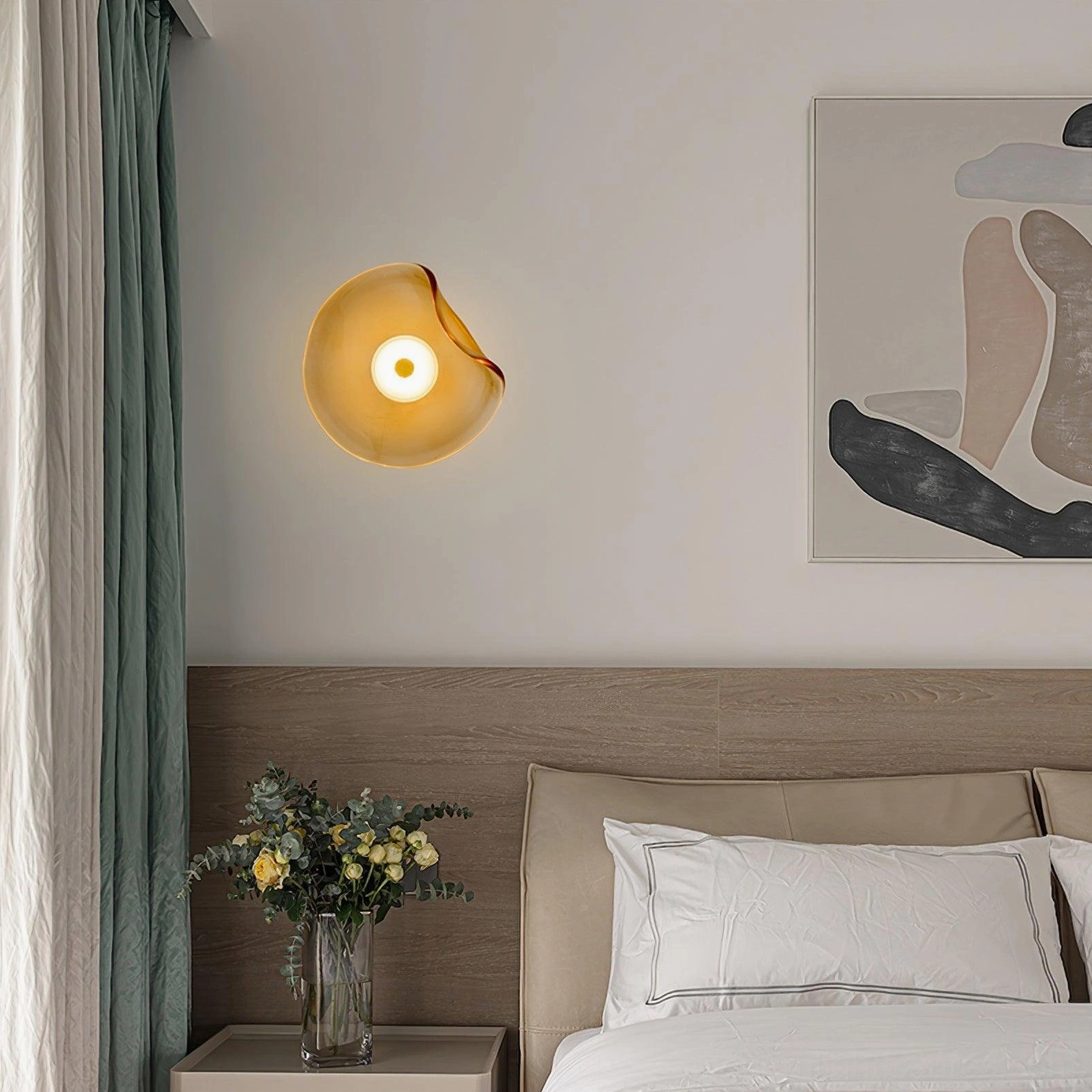 Nebulae round wall sconce modern lighting fixture - white background product photography