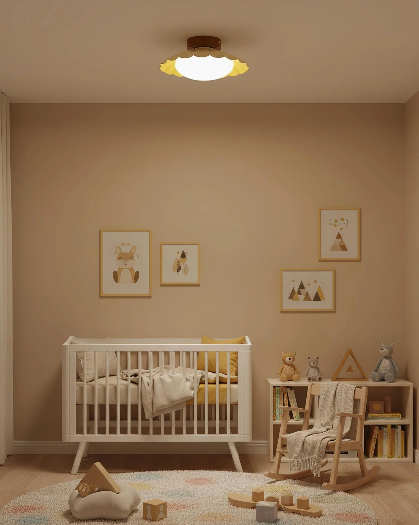 Nephele ceiling light installed bedroom hallway bathroom, soft cloud-inspired illumination