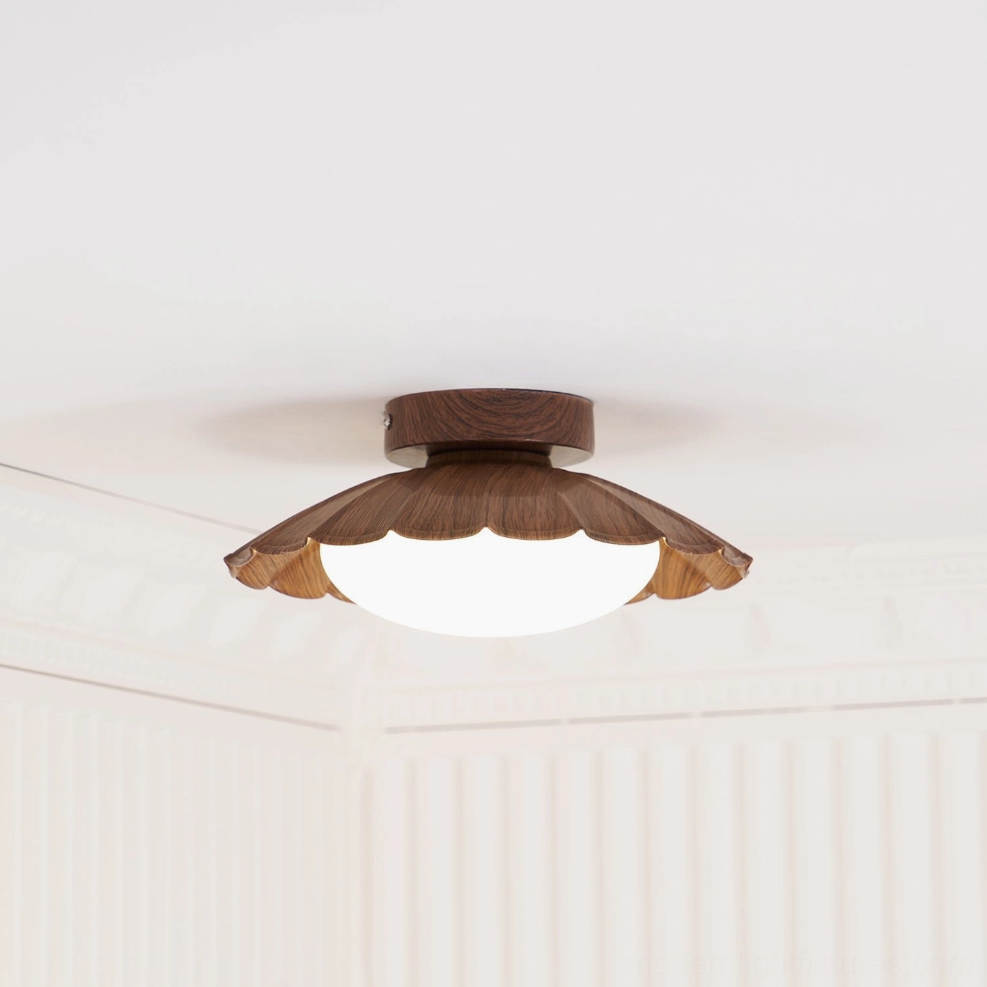 Nephele ceiling or wall mountable light fixture, dual installation flexibility demonstration