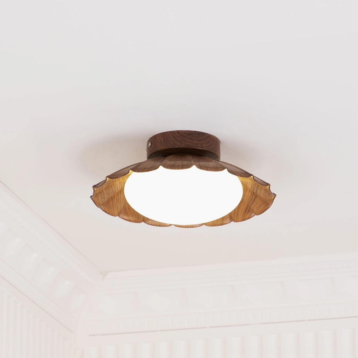 Nephele ceiling light showing metal and PE material construction, durability and quality build