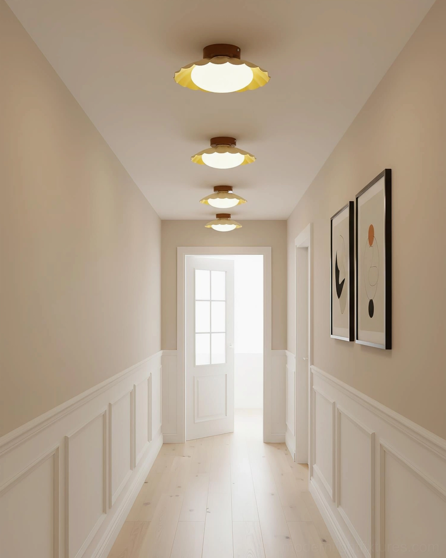 Nephele scalloped petal flush mount ceiling light modern design accent piece for interior spaces