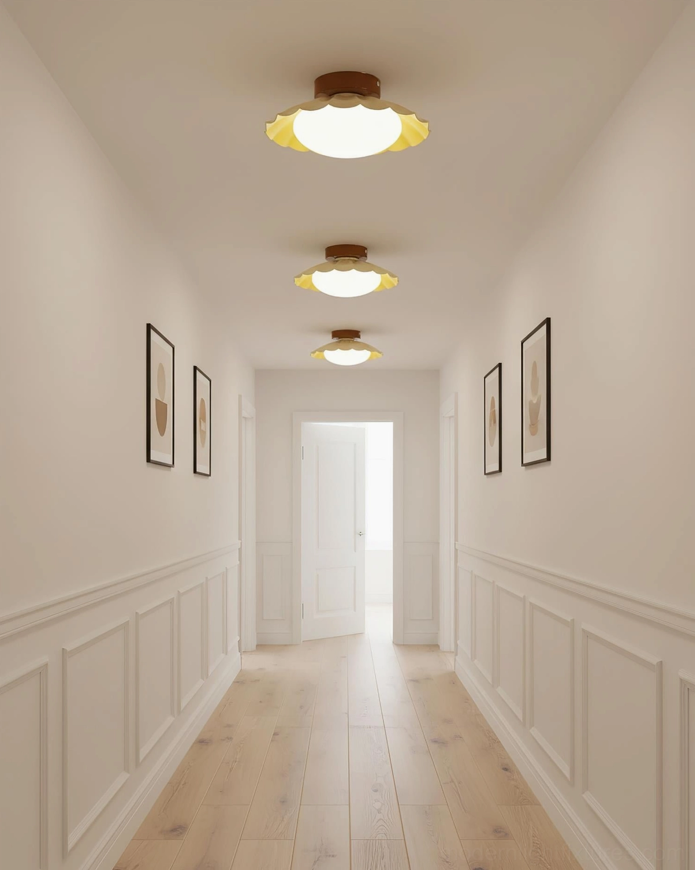 Nephele warm white 3000K ceiling fixture showing emotional impact on room ambiance and comfort