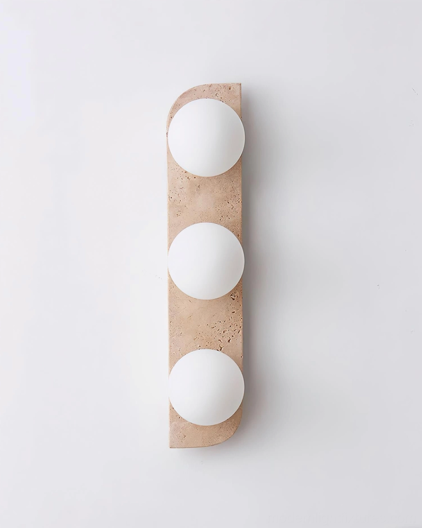 Neptune travertine wall sconce showing G9 socket fixtures and hardwired electrical installation details