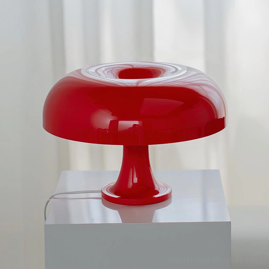 Nessino mushroom table lamp forest green retro modern fixture