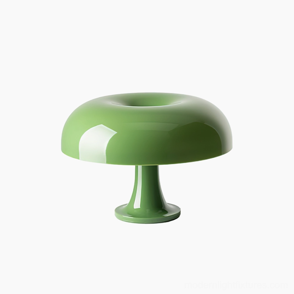 Nessino mushroom table lamp green color variant glossy finish