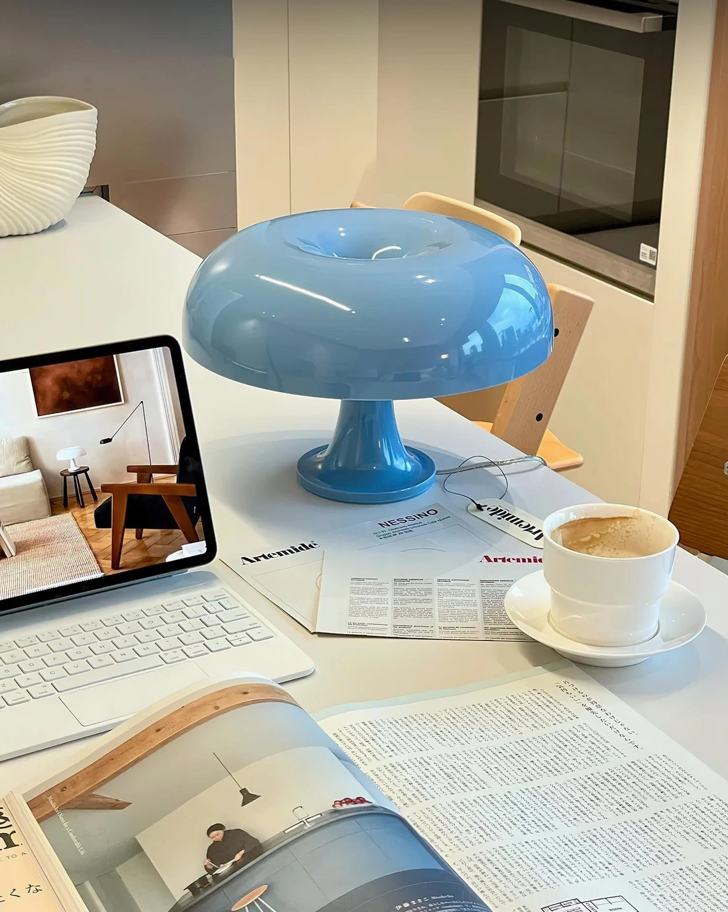 Nessino mushroom table lamp modern minimalist nightstand lighting