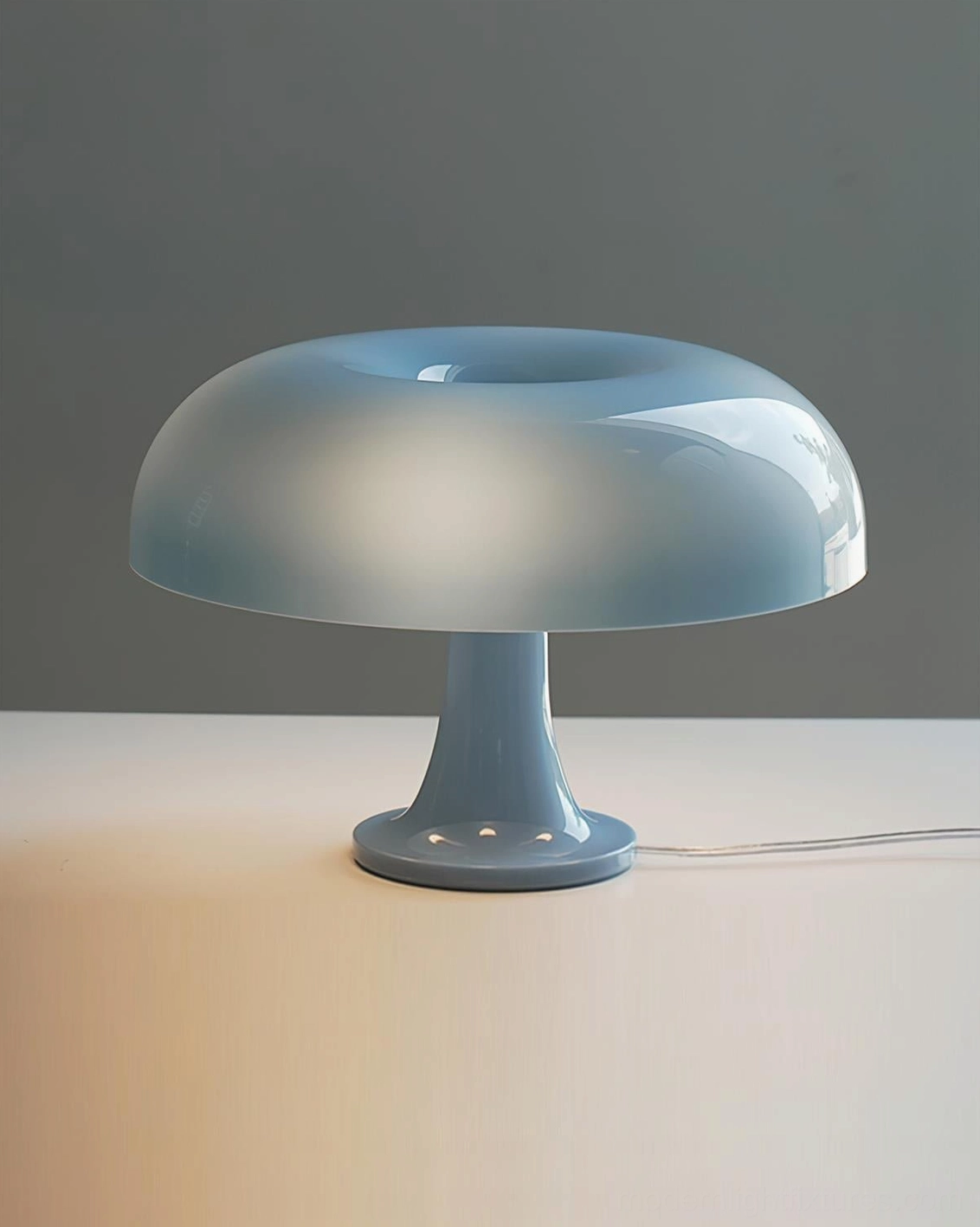 Nessino mushroom table lamp sapphire blue high-gloss acrylic
