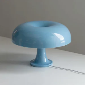 Nessino mushroom table lamp side three-quarter view with power cable attachment