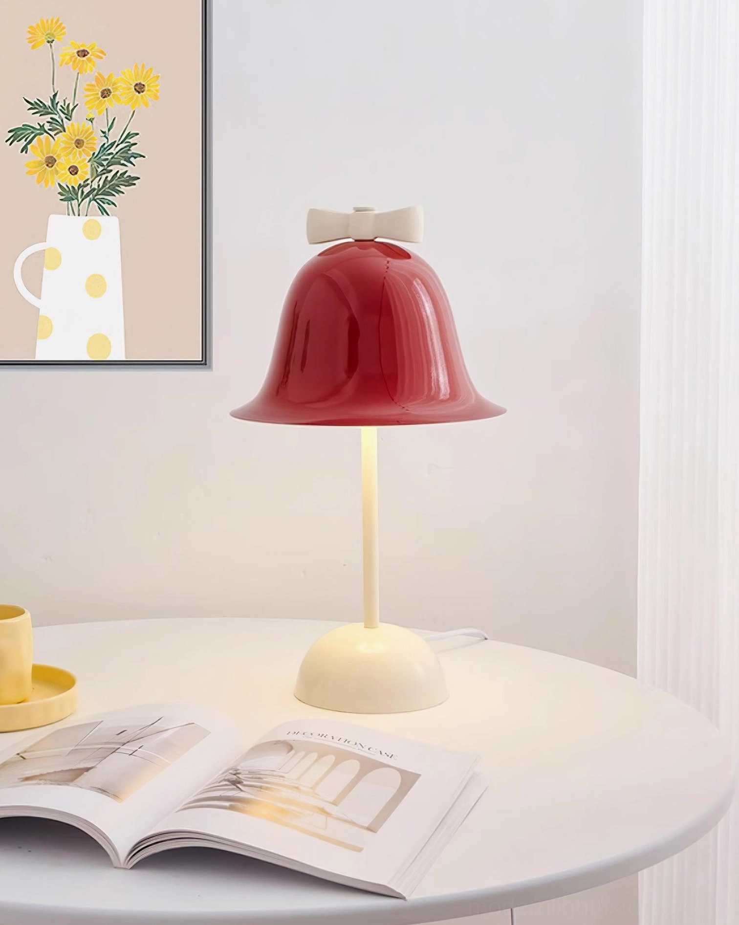 Bow-knot table lamp closeup highlighting artisan design and quality metal construction