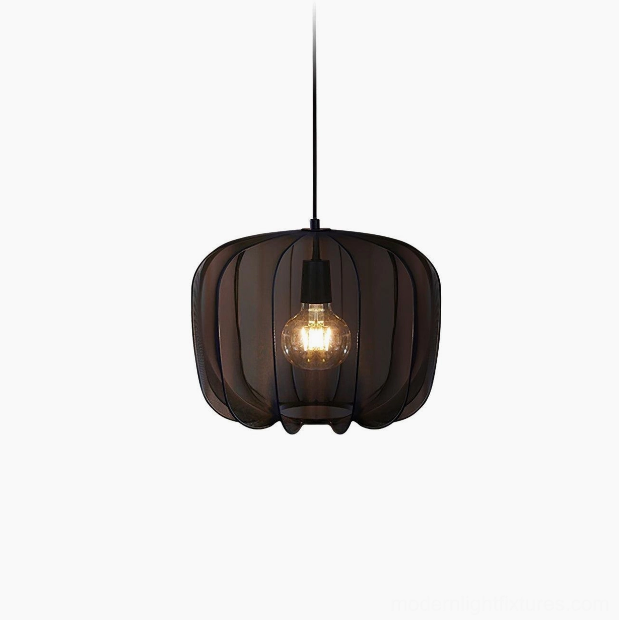 Nevola pendant light in contemporary home interior, modern minimalist living room ambient lighting