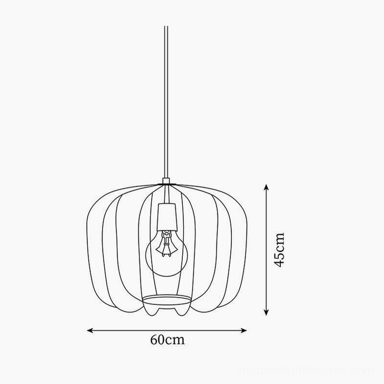 Nevola pendant lamp technical drawing schematic with dimensions 60cm width 45cm height specification