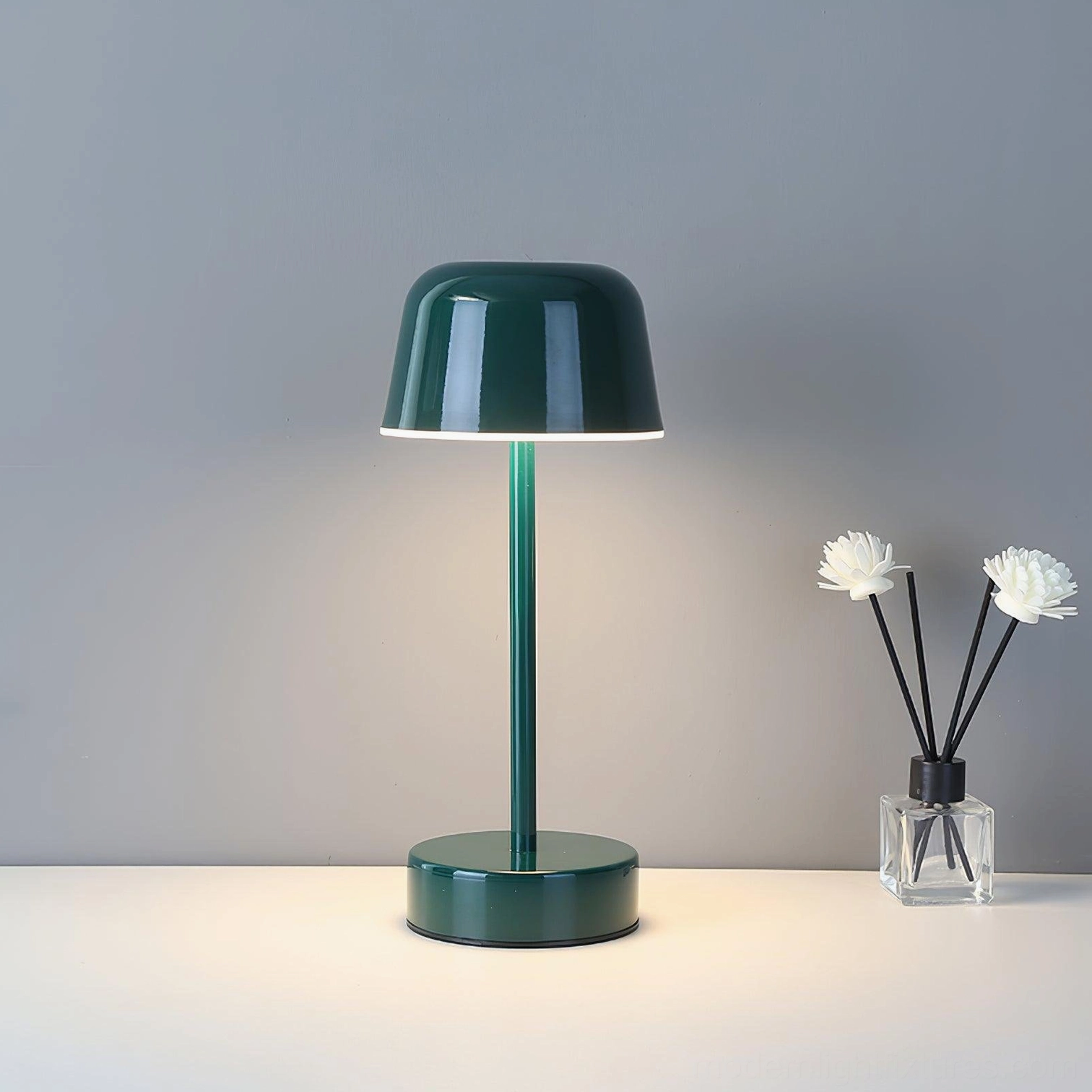 Nico LED table lamp technical dimension illustration showing 12cm diameter and 28cm height specifications