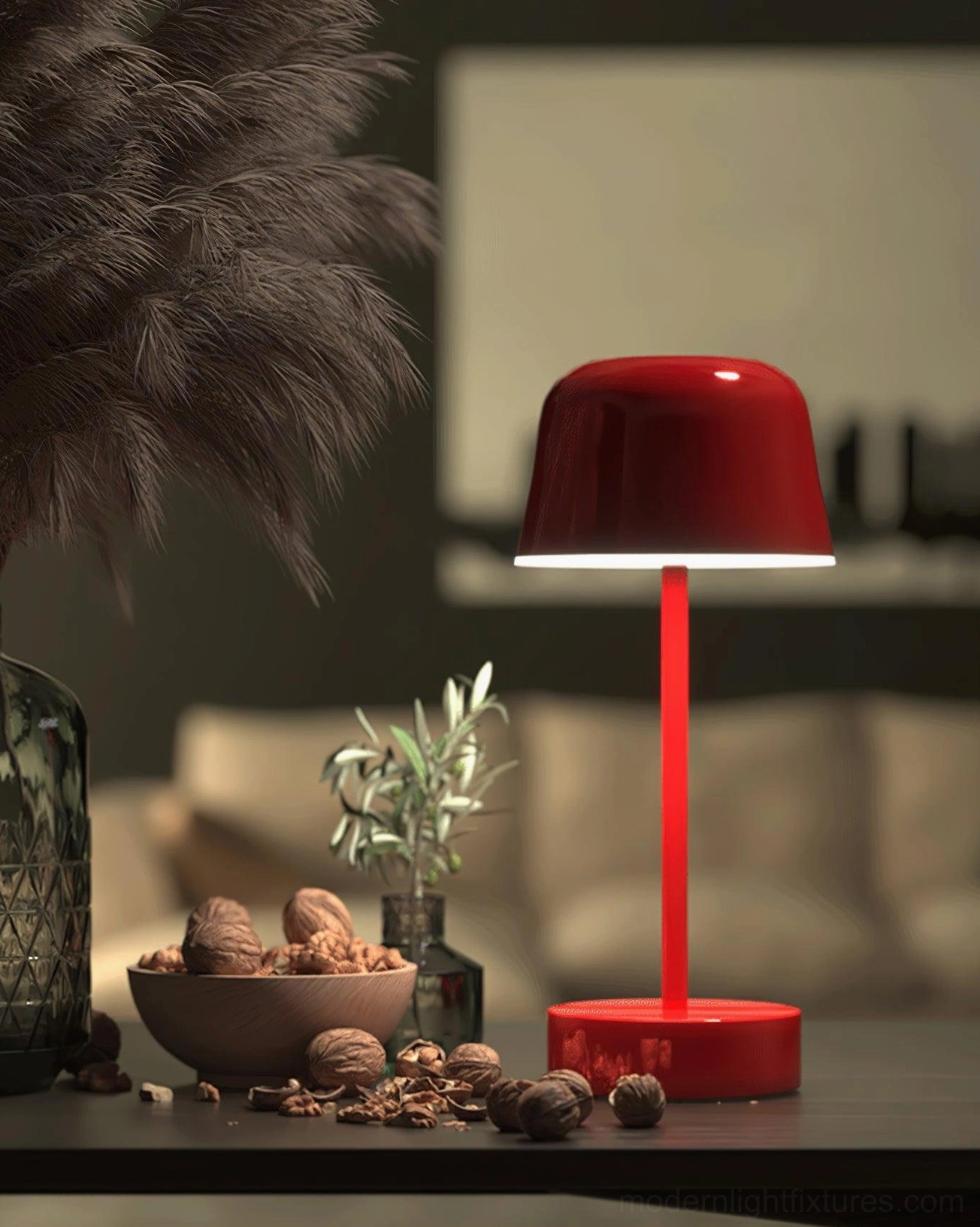 Cordless LED table lamp Scandinavian modern minimalist home interior design style