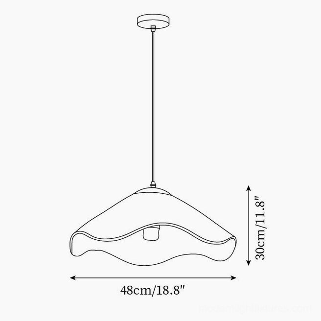 Technical specification diagram of Nikita pendant lamp showing dimensions 48cm width and 30cm height