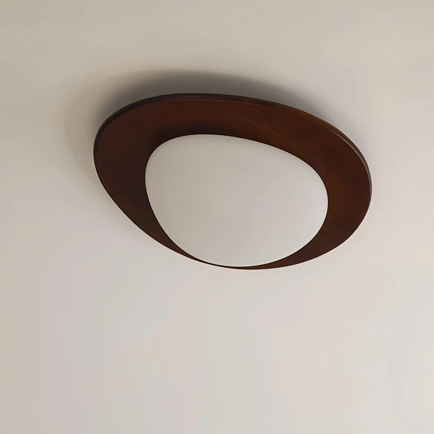 Niseko modern oval ceiling fixture product photography showcasing contemporary minimalist design aesthetic