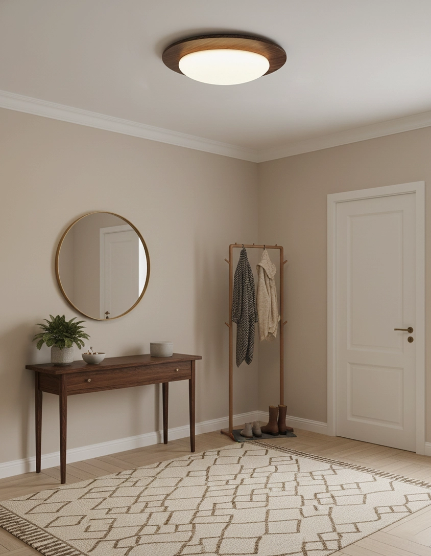Niseko oval modern ceiling light fixture architectural detail, asymmetrical organic design with warm illumination quality