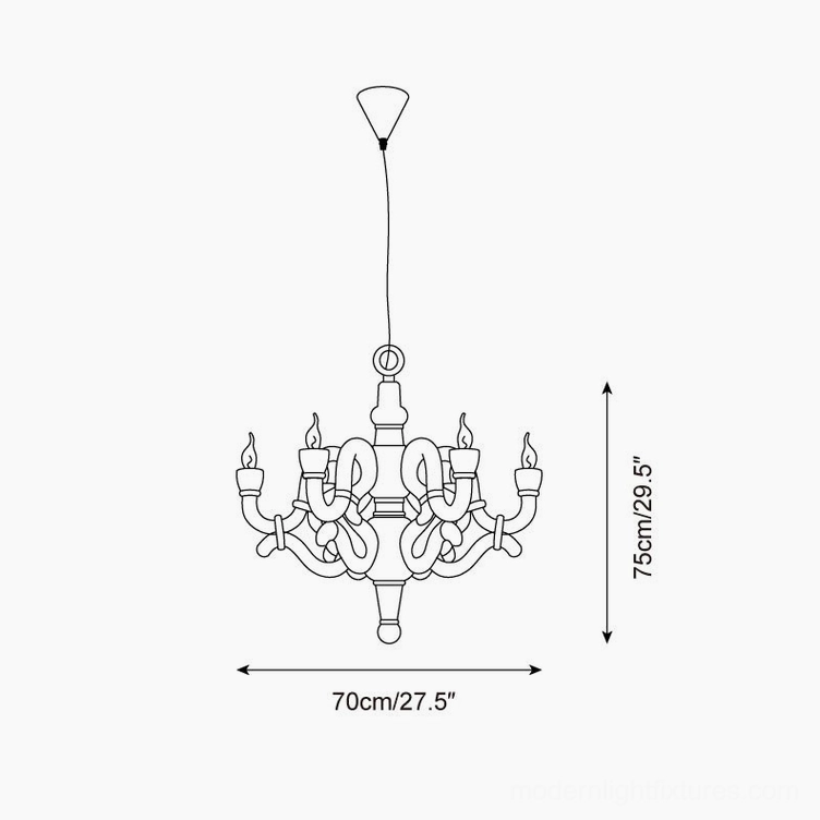 Nocturne chandelier dimensions technical specifications 70cm 27.5 inches diameter