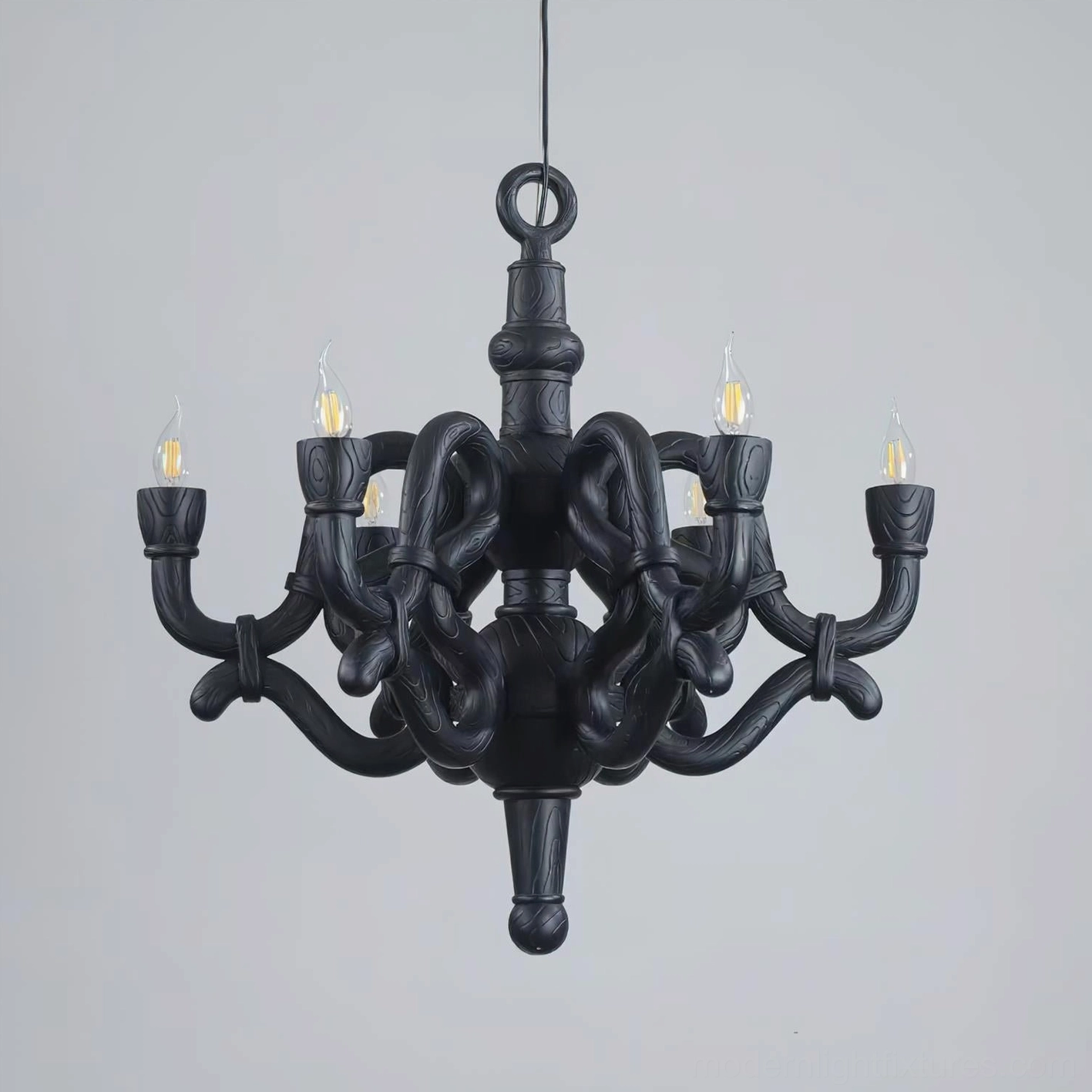 Nocturne sculptural knotted chandelier modern baroque statement pendant lighting fixture detail