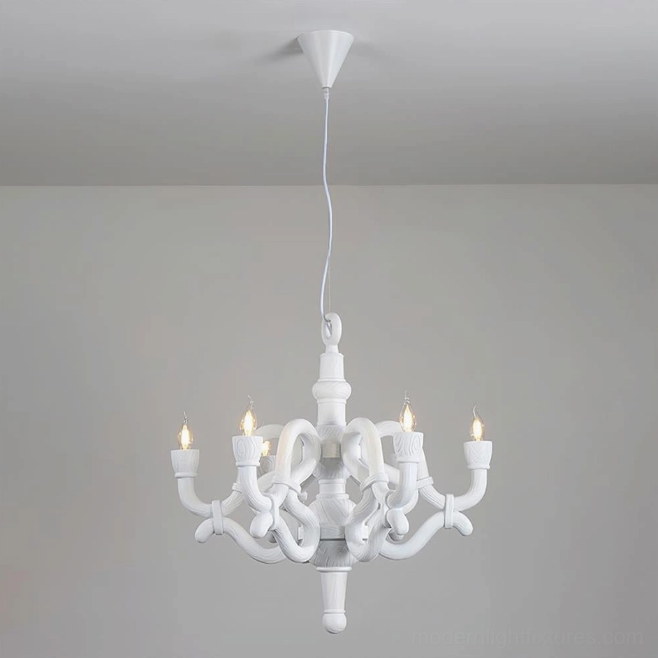 Nocturne white luminous knotted chandelier modern baroque style pendant light fixture