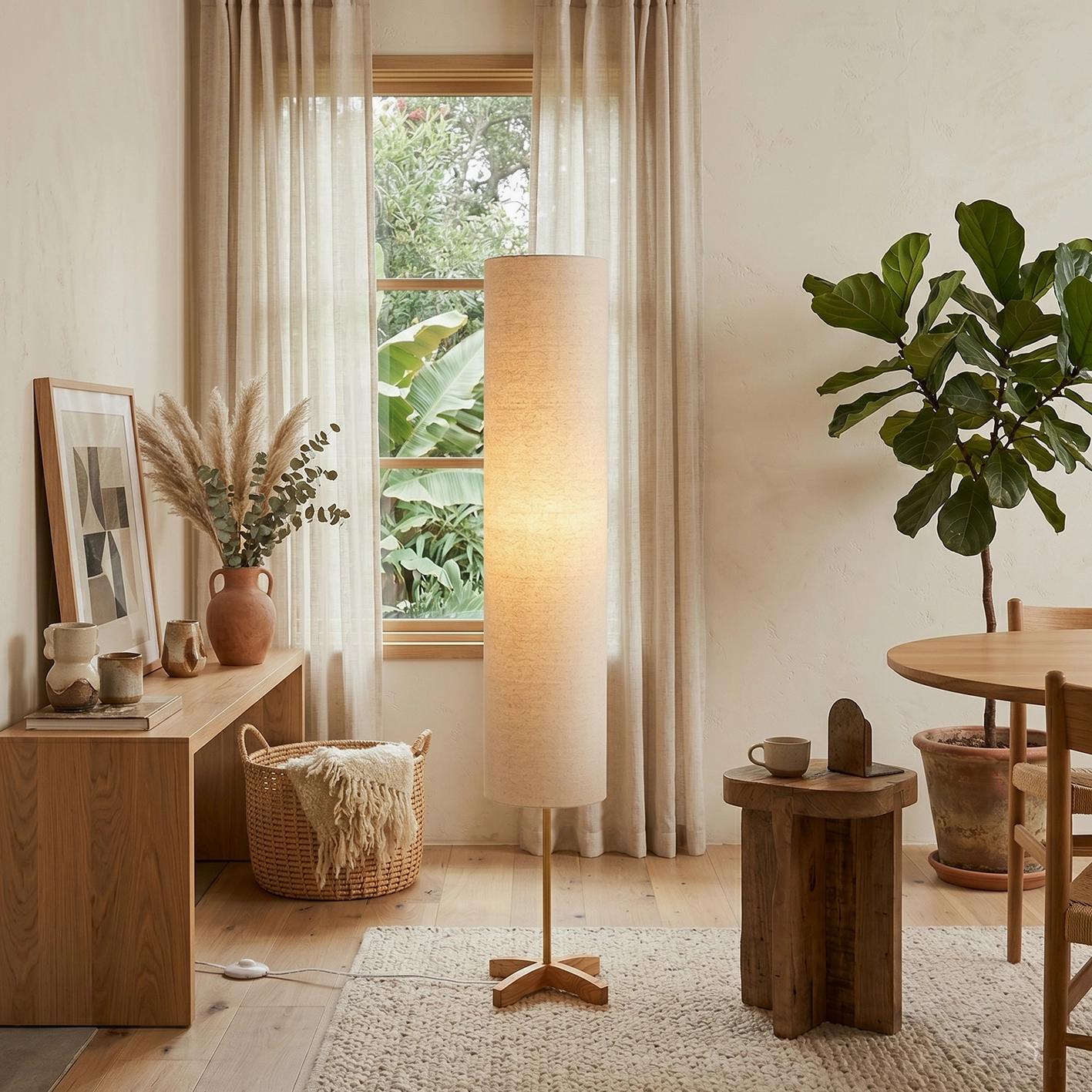 Nomi floor lamp bedroom bedside installation warm ambient lighting night table setup