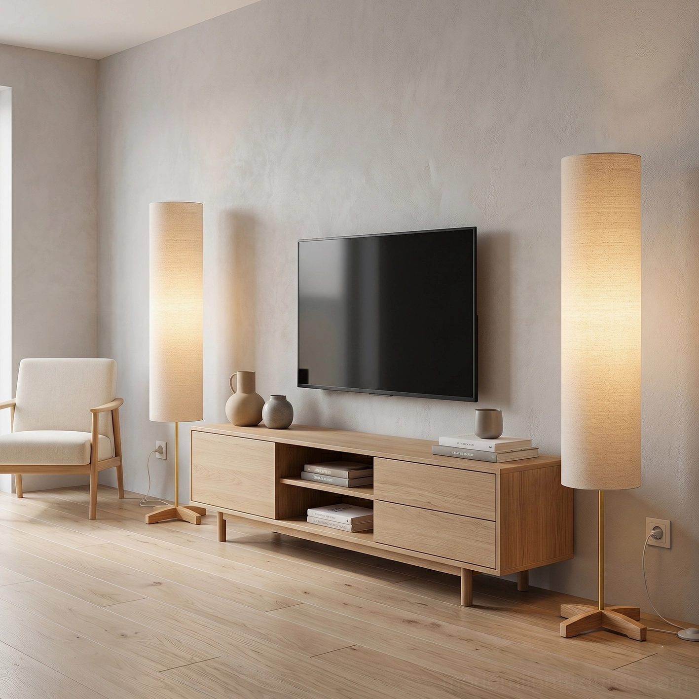 Nomi floor lamp scandinavian contemporary interior neutral palette monochromatic styling