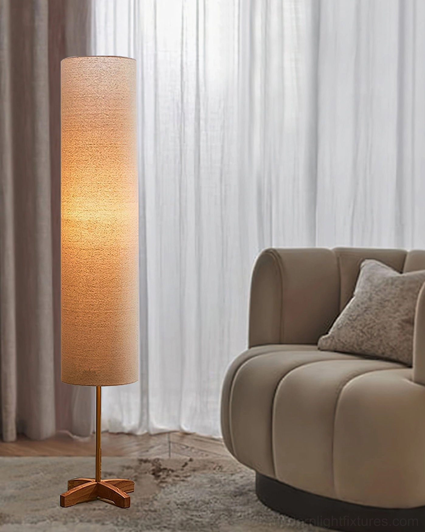 Nomi floor lamp tall version 170cm height dramatic impact spacious living area