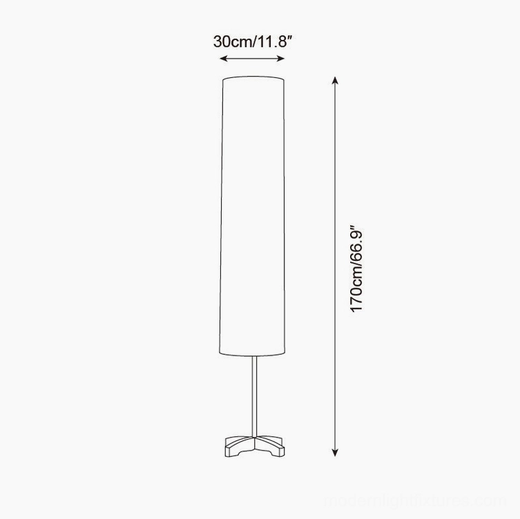 Nomi floor lamp tall size technical drawing orthographic specifications 30cm width 170cm height