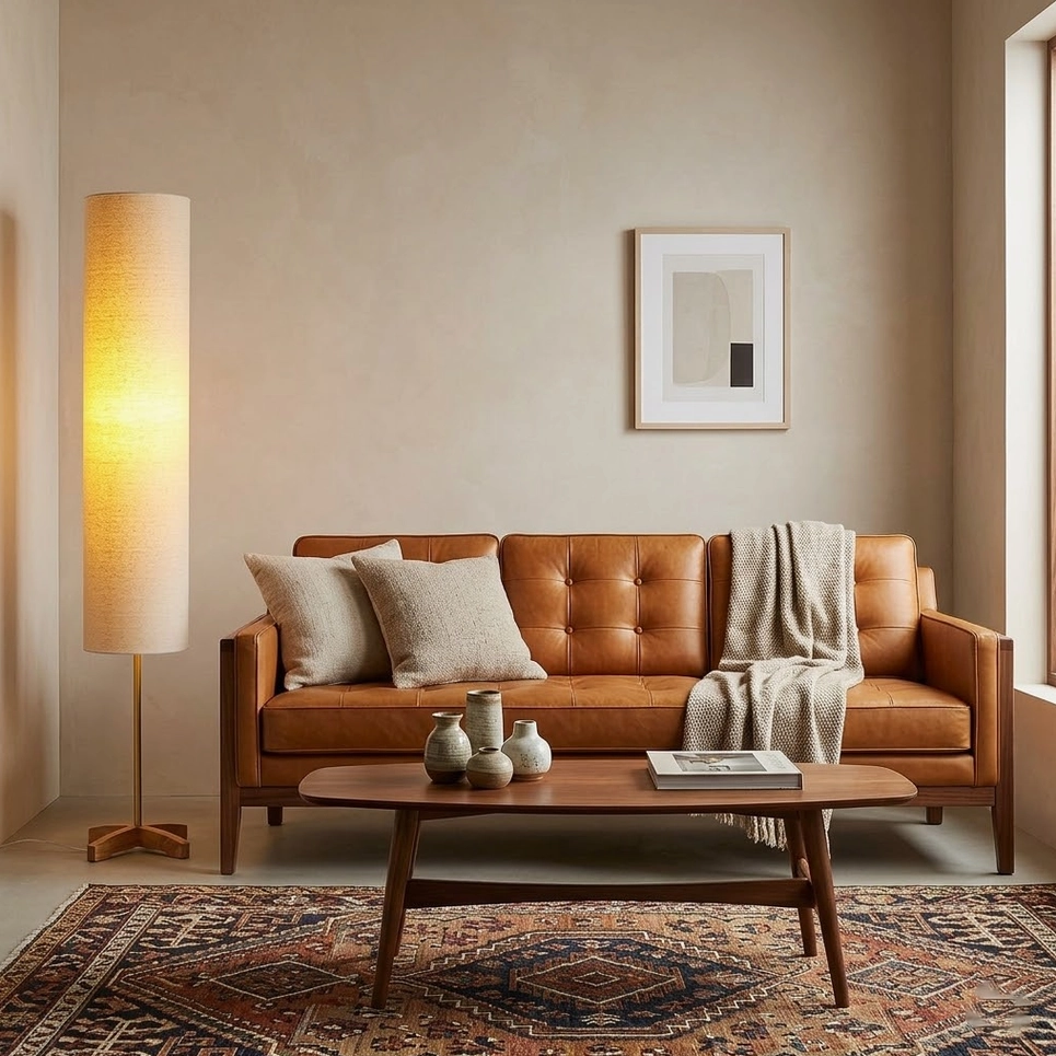 Nomi floor lamp minimalist zen wabi-sabi inspired meditation space calm ambiance