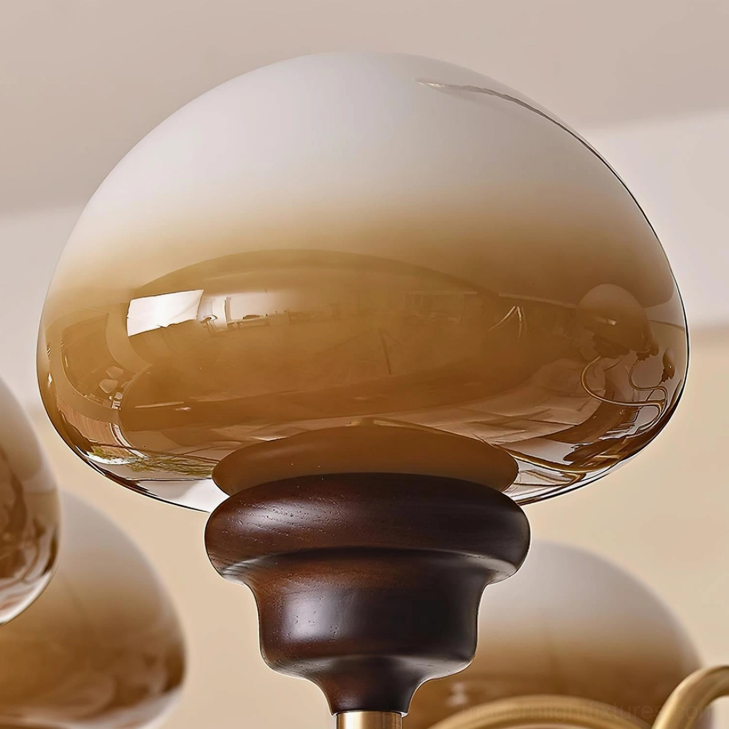 Mushroom chandelier mid-century modern design aesthetic with contemporary interior