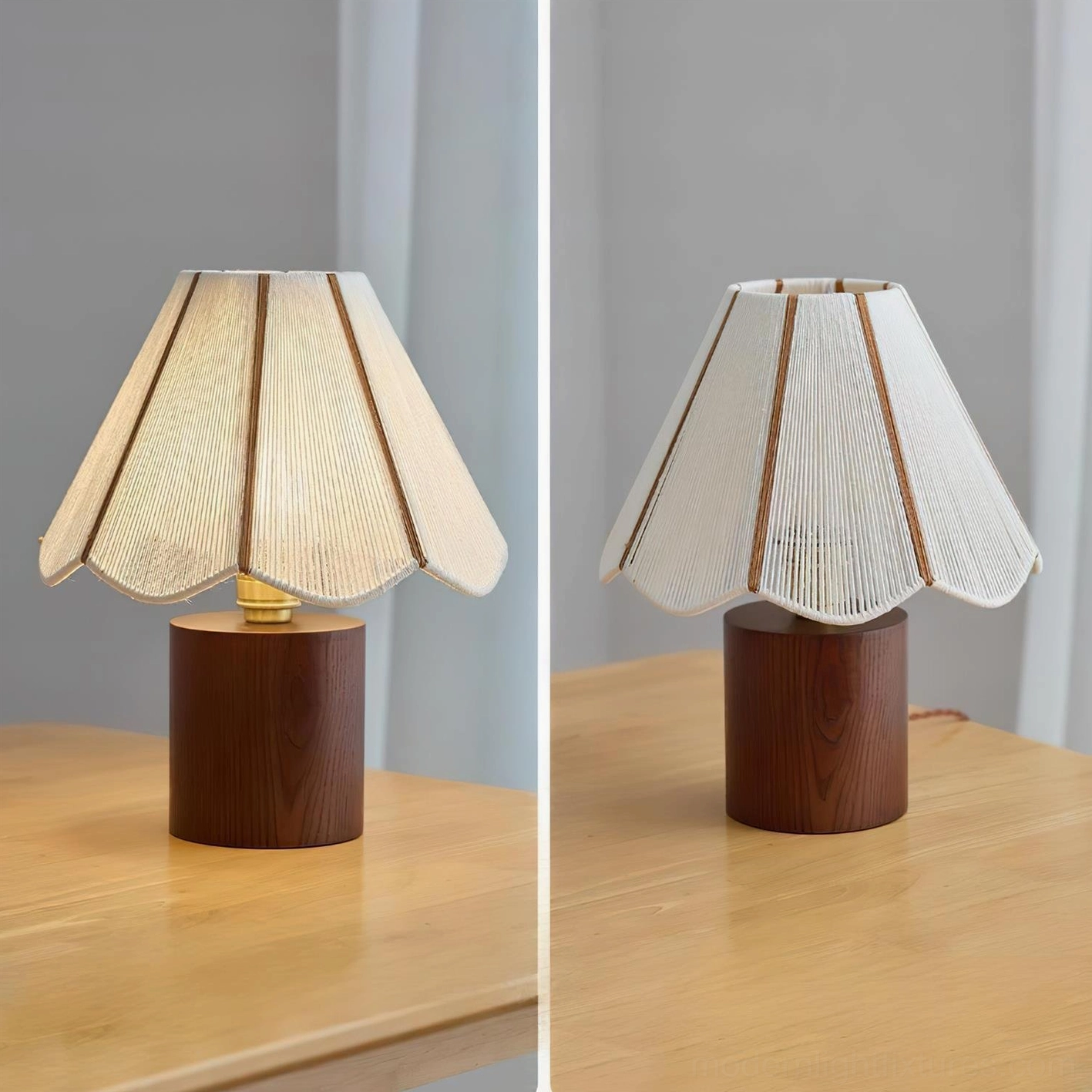 Noraya table lamp warm ambient lighting on wooden desk