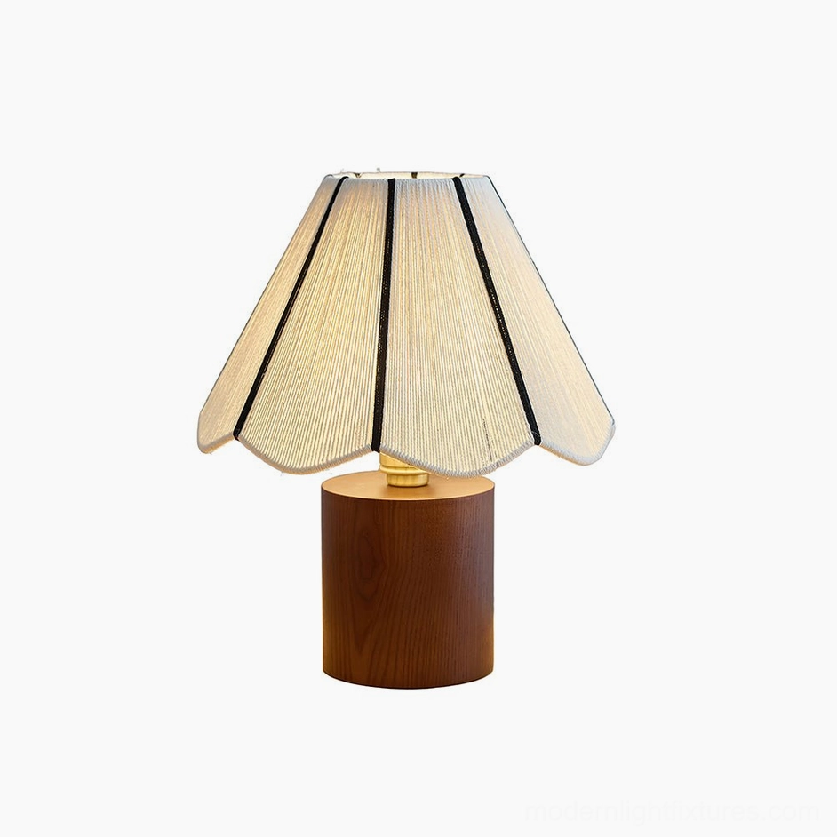 Noraya table lamp walnut color wood base studio front view