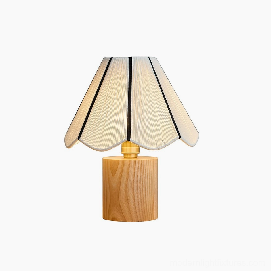 Noraya light natural wood table lamp cylindrical base studio shot