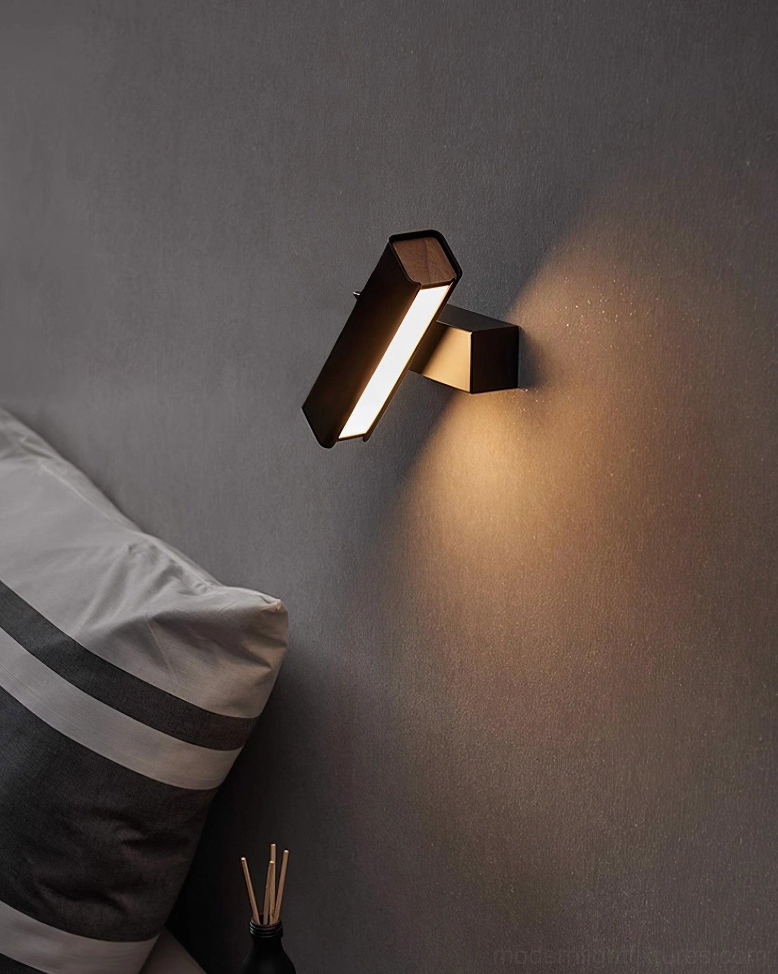 Nordic bedroom wall sconce installed as pair on both sides of bed for symmetrical lighting