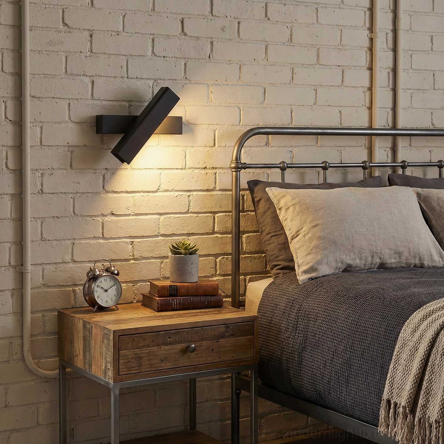Rotatable Nordic wall lamp showing adjustable head mechanism and directional lighting capability