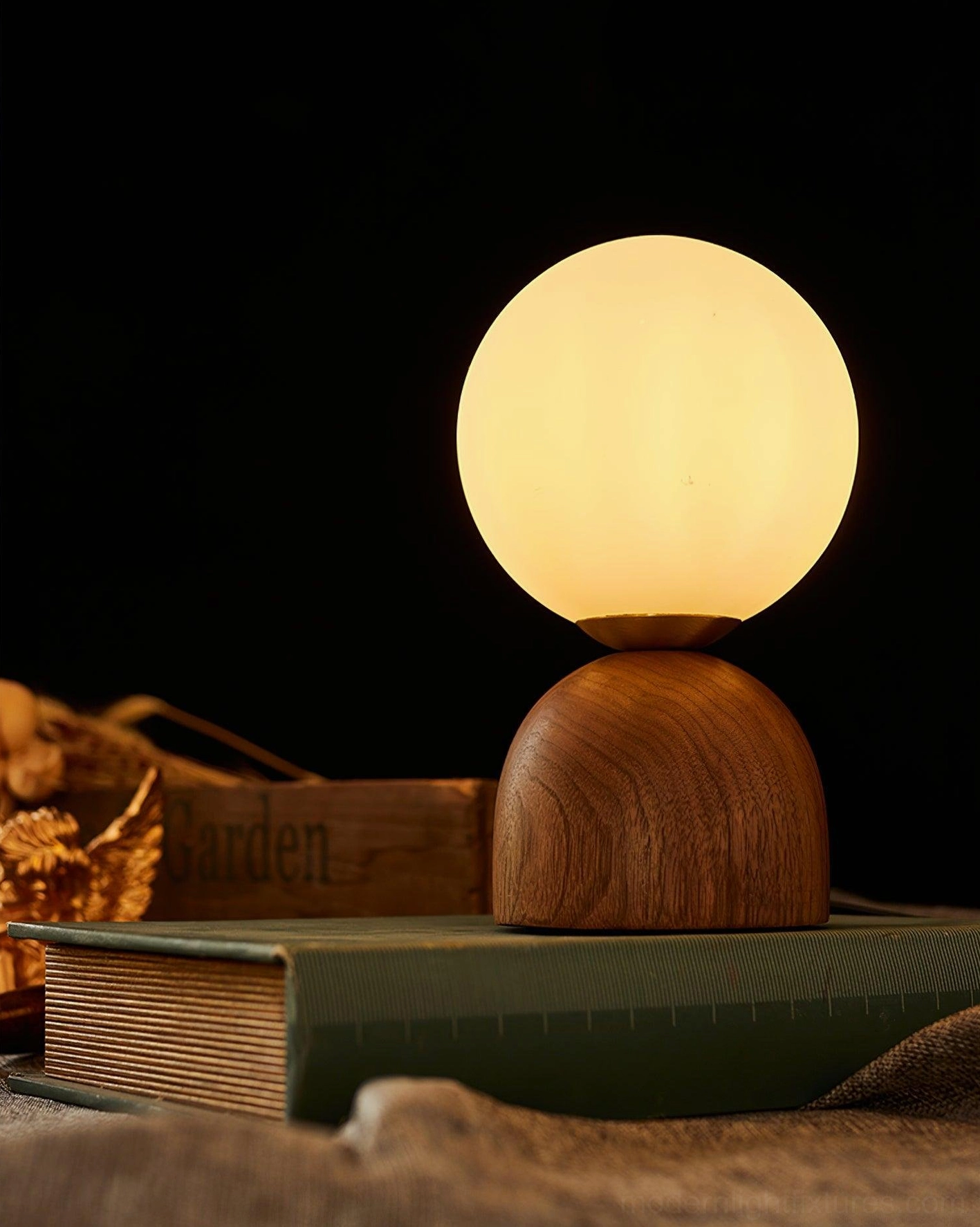 Minimalist Nordic design wood knuckle table lamp bedroom nightstand styling
