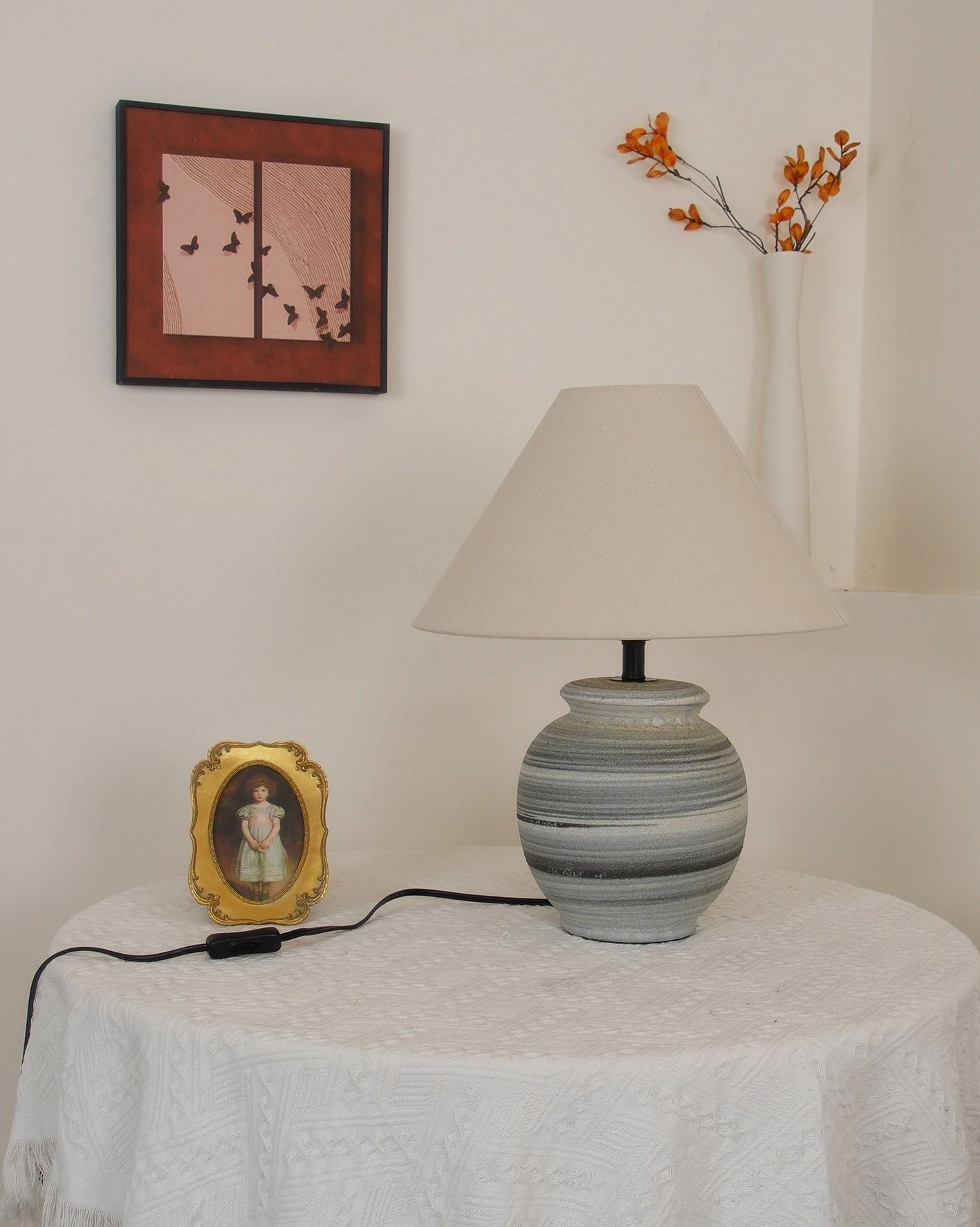 Norma table lamp in zen-inspired meditation space with calm neutral tones and mindful decor elements