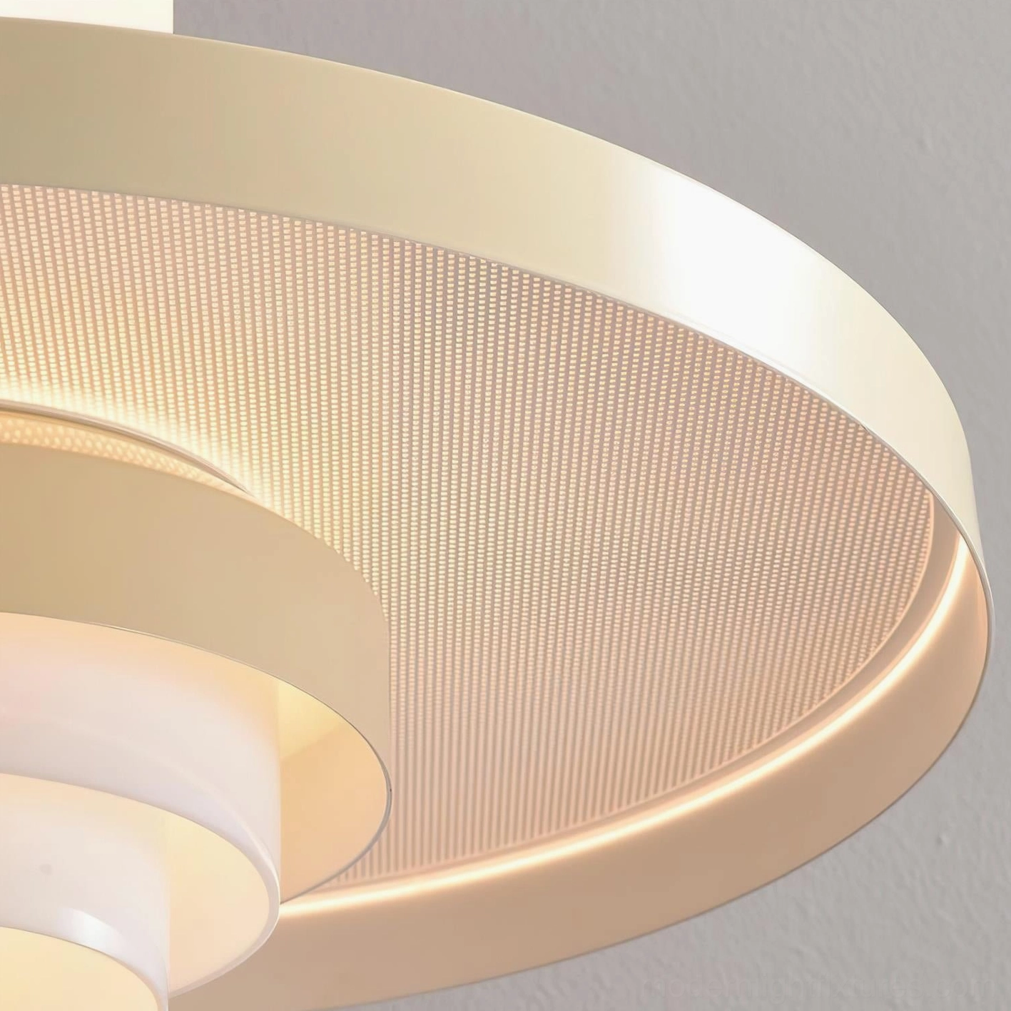Nova Cap geometric tiered pendant light showing integrated LED technology and modern lighting design
