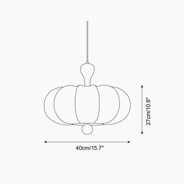 Nutria small pendant light technical drawing - 40cm diameter 27cm height dimensions