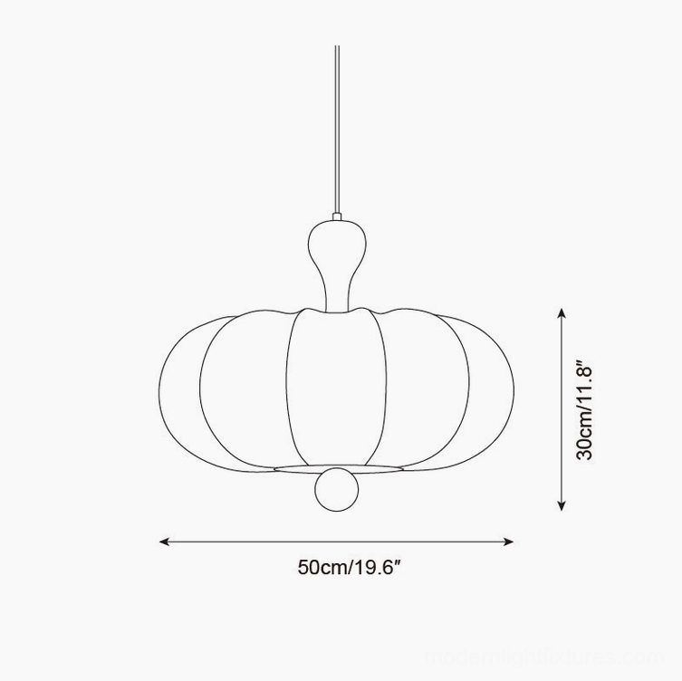 Nutria large pendant light technical drawing - 50cm diameter 30cm height specifications