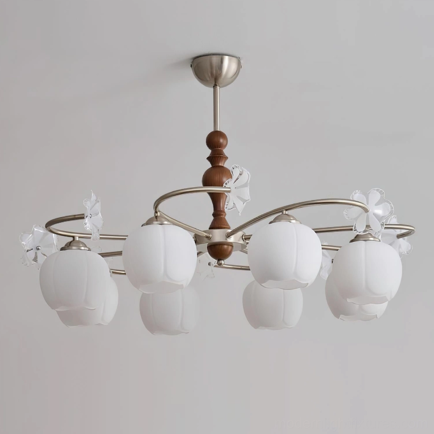 Nuvafleur botanical pendant light with LED bulb compatibility for energy-efficient warm illumination